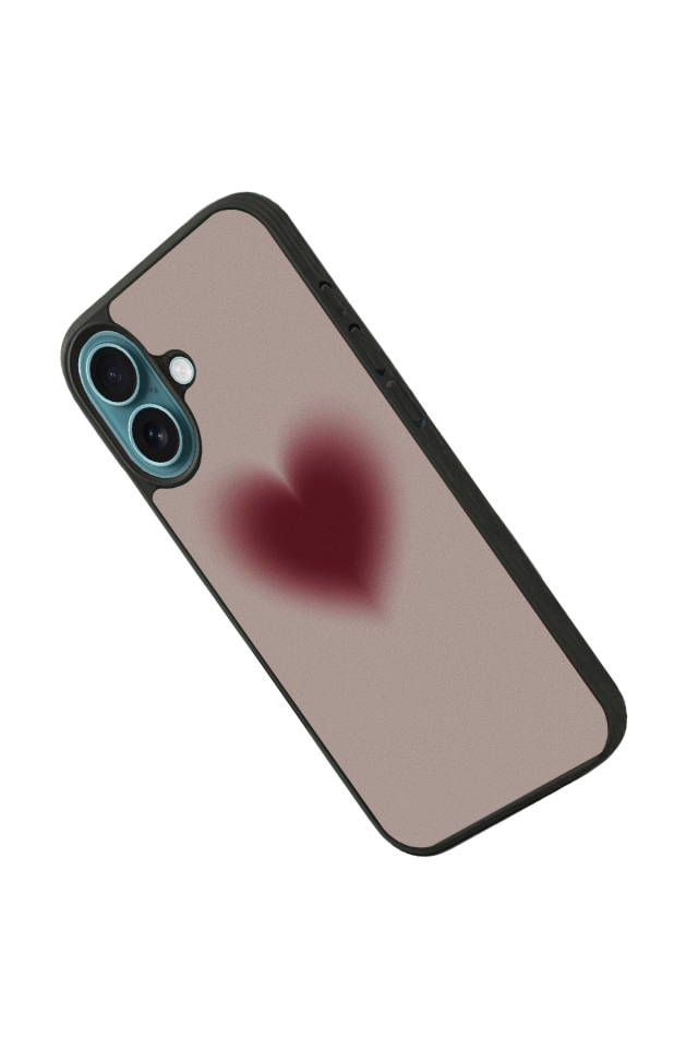 iPhone 16 Plus Uyumlu Kalp Love Tasarımlı Glossy Premium Kılıf