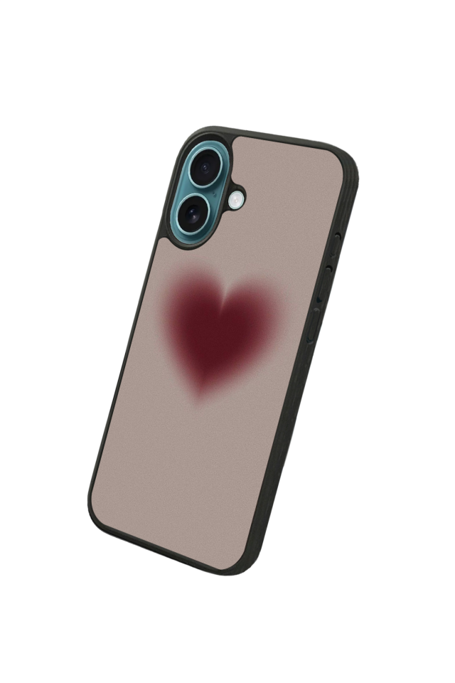 iPhone 16 Plus Uyumlu Kalp Love Tasarımlı Glossy Premium Kılıf