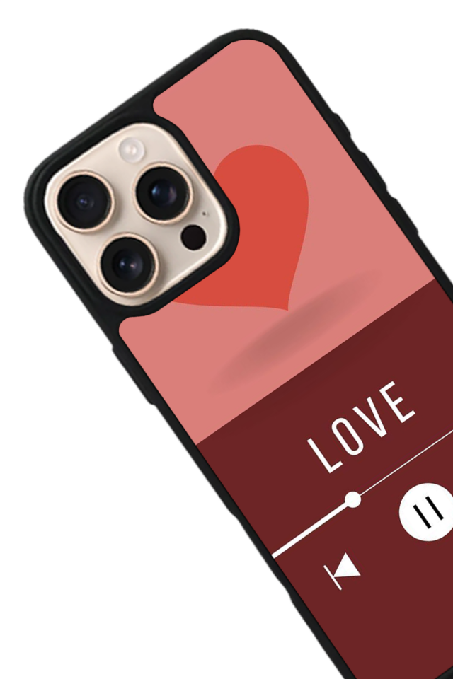 iPhone 14 Pro Max Uyumlu Kalp Love Tasarımlı Glossy Premium Kılıf