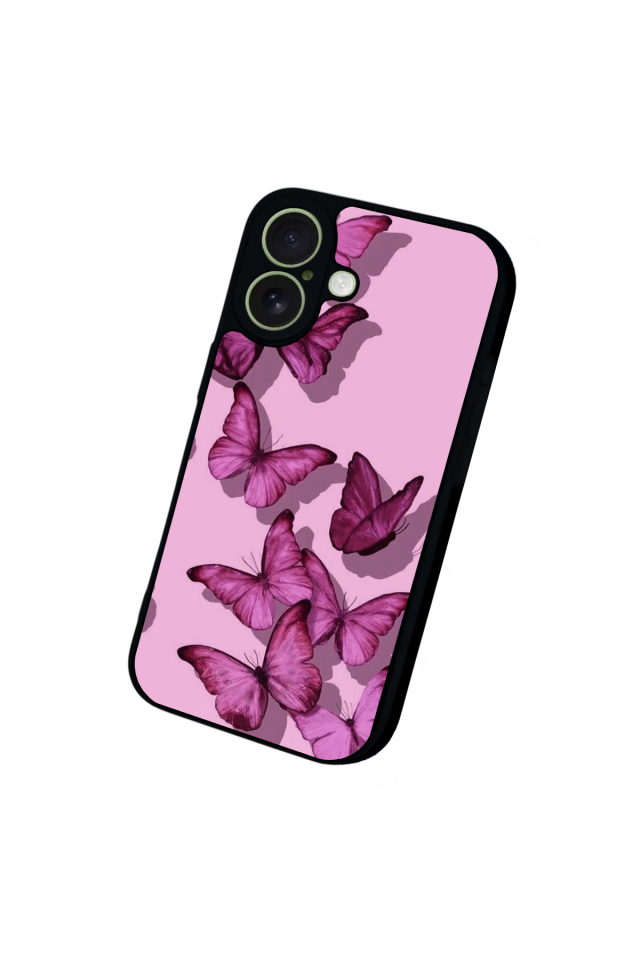iPhone 17 Uyumlu Kelebek Tasarımlı Glossy Premium Kılıf