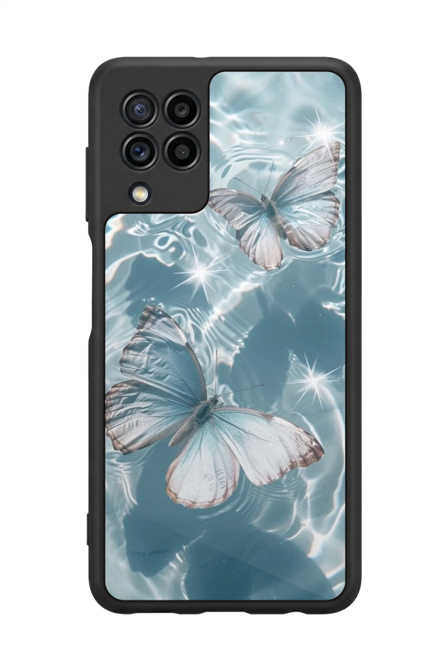 Samsung Galaxy M32 Uyumlu Kelebek Tasarımlı Glossy Premium Kılıf