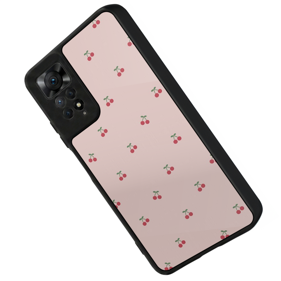 Xiaomi Redmi Note 12 Pro Uyumlu Kiraz Tasarımlı Glossy Premium Kılıf