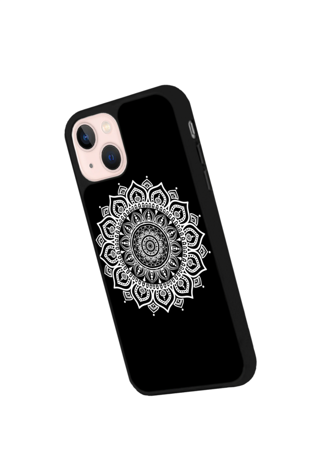 iPhone 13 Mini Uyumlu Mandala Tasarımlı Glossy Premium Kılıf
