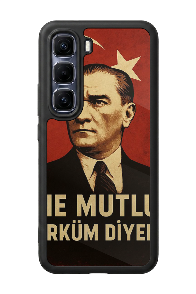 Infinix Hot 60 Pro Plus Uyumlu  Mustafa Kemal Ataturk Tasarımlı Glossy Premium Kılıf