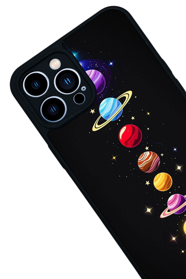 iPhone 13 Pro Max Uyumlu Uzay Tasarımlı Glossy Premium Kılıf