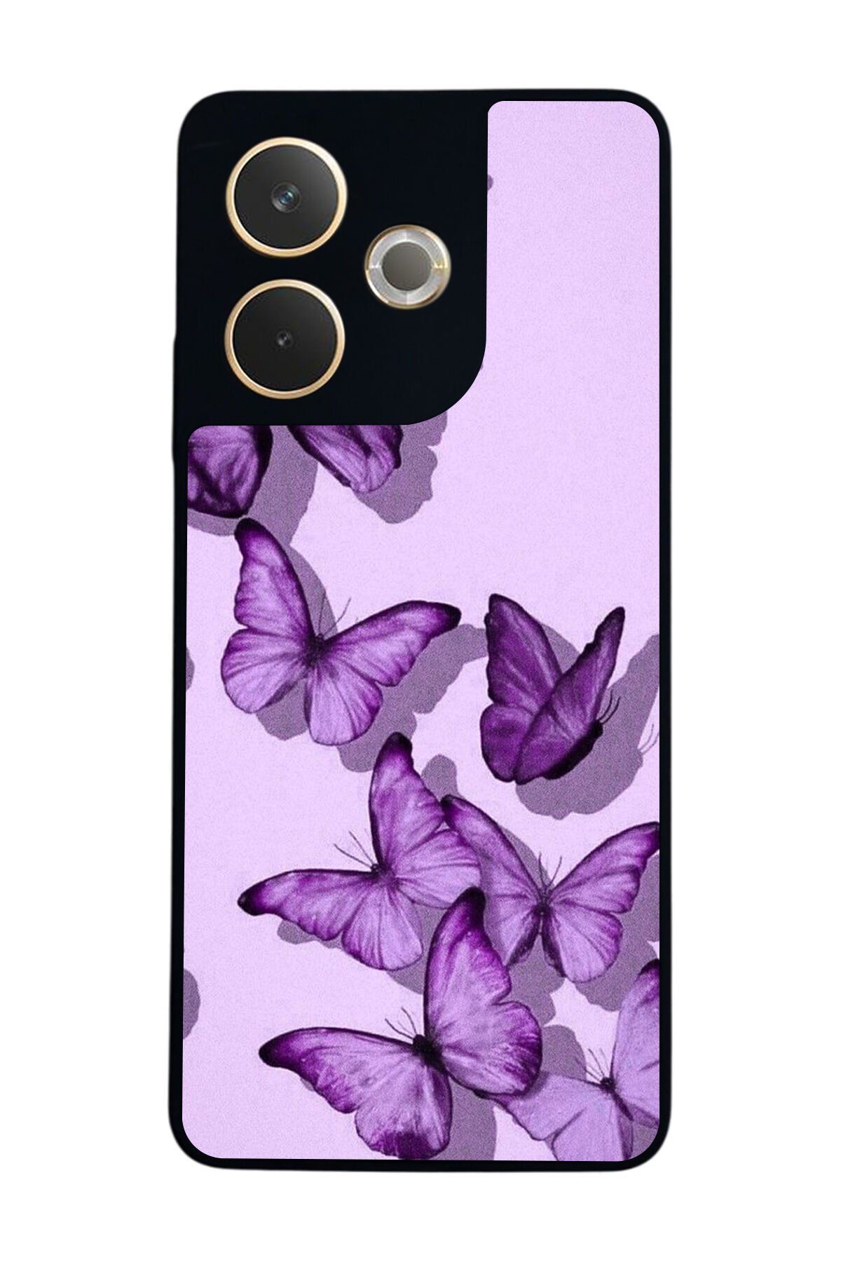 Oppo A5 Pro Uyumlu Kelebek Tasarımlı Glossy Premium Kılıf