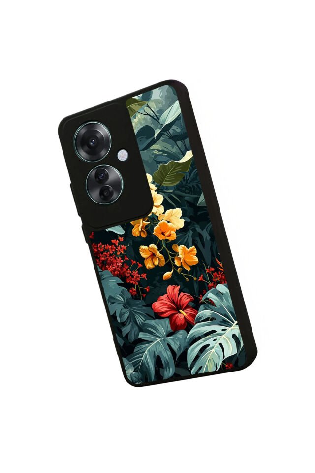 Oppo Reno 11F Uyumlu Botanik Tasarımlı Glossy Premium Kılıf