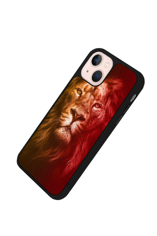 iPhone 15 Plus Uyumlu Aslan Tasarımlı Glossy Premium Kılıf