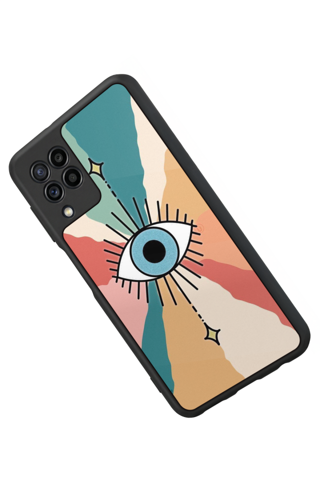 Samsung Galaxy M22 Uyumlu Göz Tasarımlı Glossy Premium Kılıf