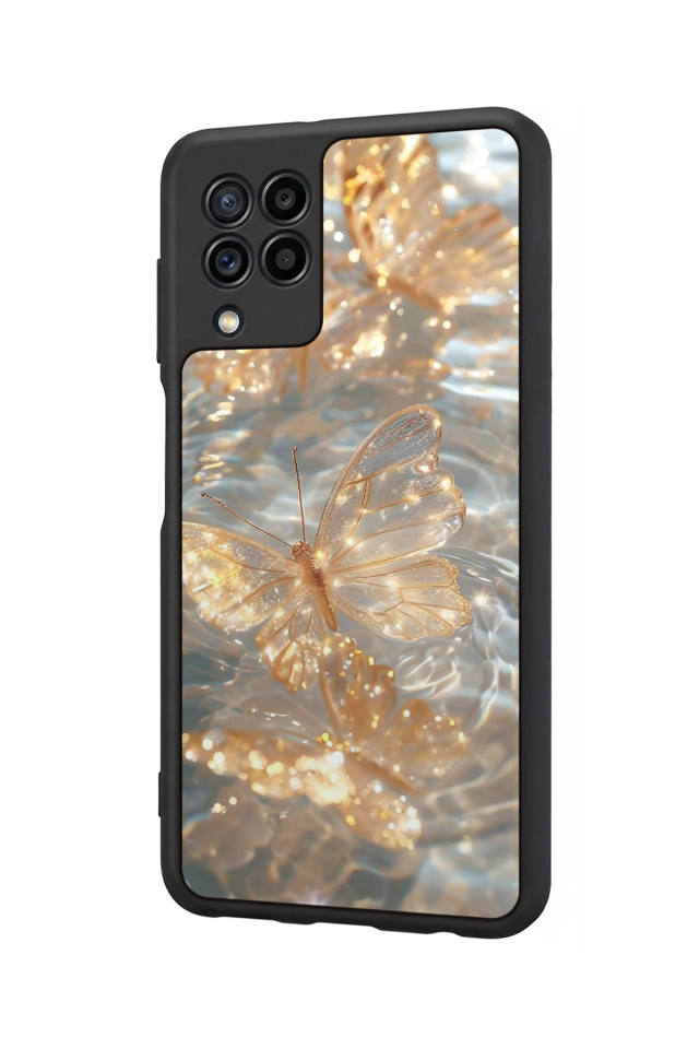 Samsung Galaxy M32 Uyumlu Kelebek Tasarımlı Glossy Premium Kılıf