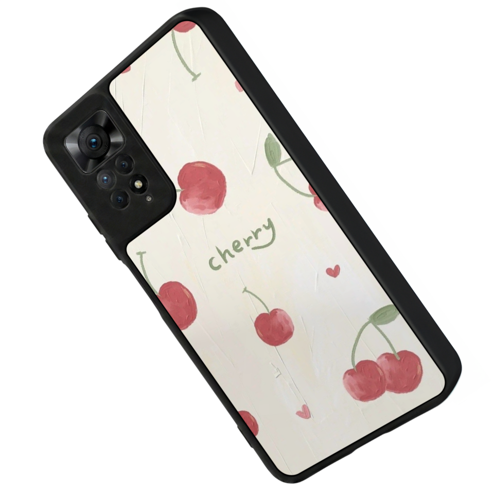 Xiaomi Redmi Note 12 Pro Uyumlu Kiraz Tasarımlı Glossy Premium Kılıf