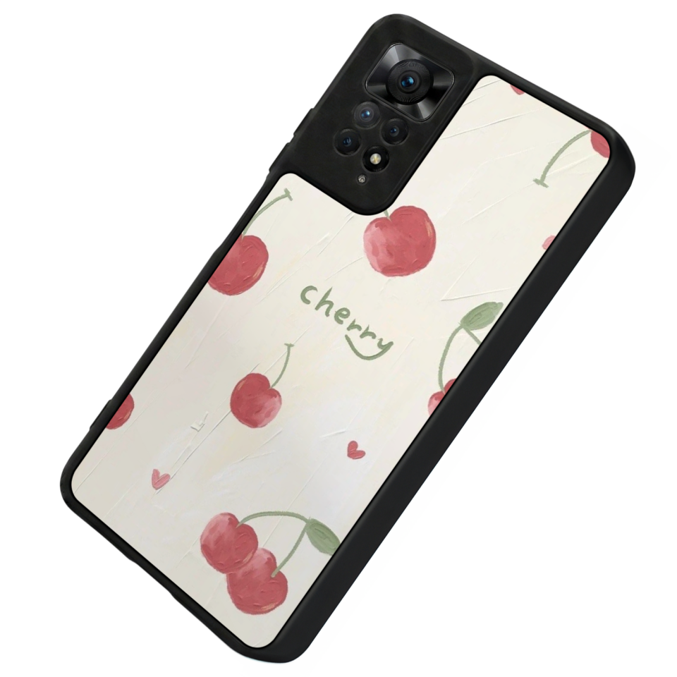 Xiaomi Redmi Note 12 Pro Uyumlu Kiraz Tasarımlı Glossy Premium Kılıf