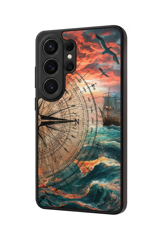 Samsung Galaxy S26 Ultra Uyumlu Pusula Tasarımlı Glossy Premium Kılıf