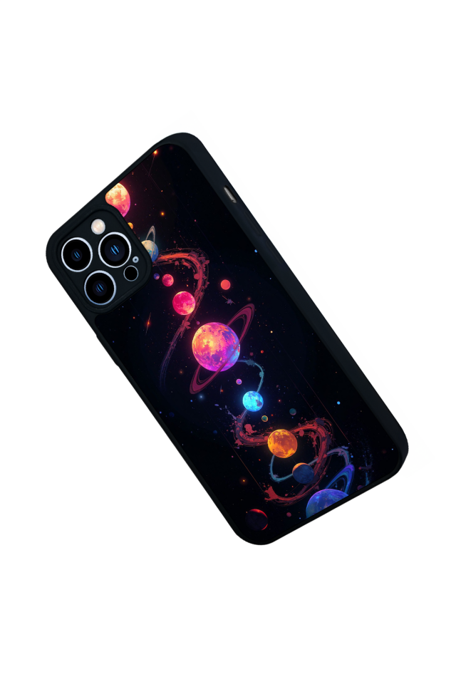 iPhone 13 Pro Max Uyumlu Uzay Tasarımlı Glossy Premium Kılıf