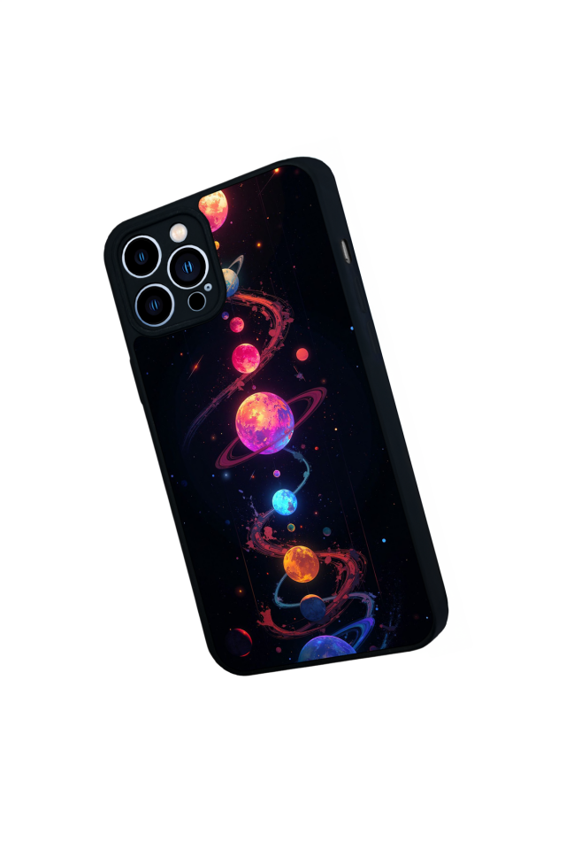 iPhone 13 Pro Max Uyumlu Uzay Tasarımlı Glossy Premium Kılıf