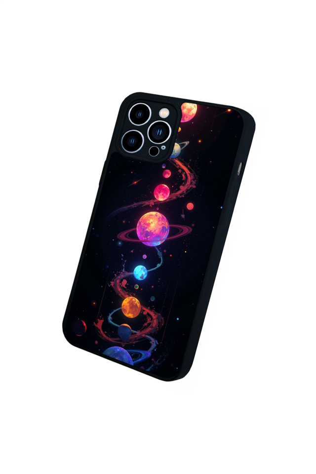 iPhone 13 Pro Max Uyumlu Uzay Tasarımlı Glossy Premium Kılıf