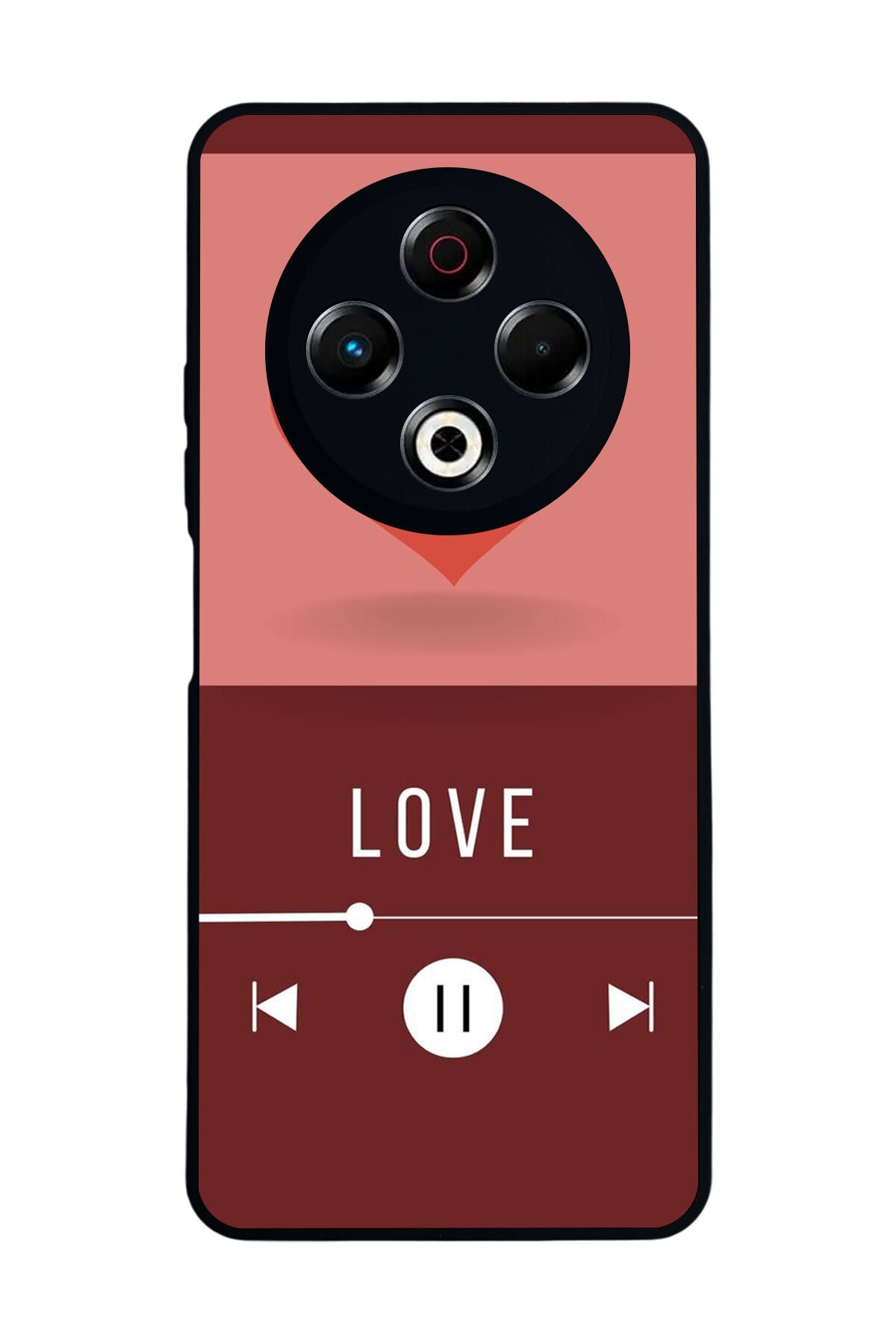 Tecno Spark 30 Uyumlu Kalp Love Tasarımlı Glossy Premium Kılıf