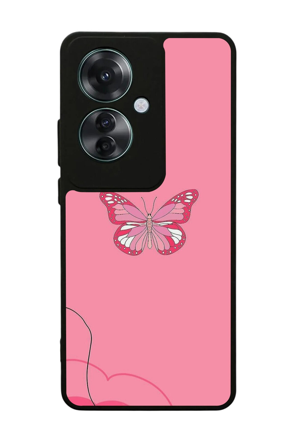 Oppo Reno 11F Uyumlu Kelebek Tasarımlı Glossy Premium Kılıf