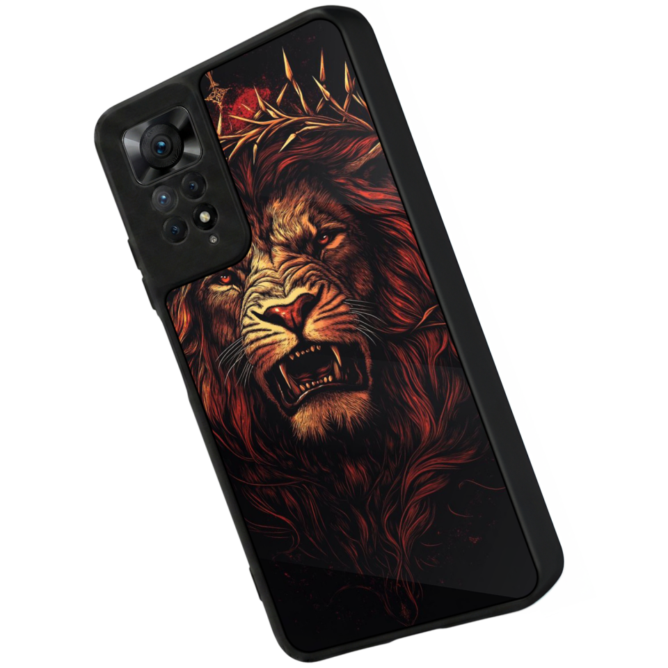 Xiaomi Redmi Note 11 Pro Uyumlu Aslan Tasarımlı Glossy Premium Kılıf