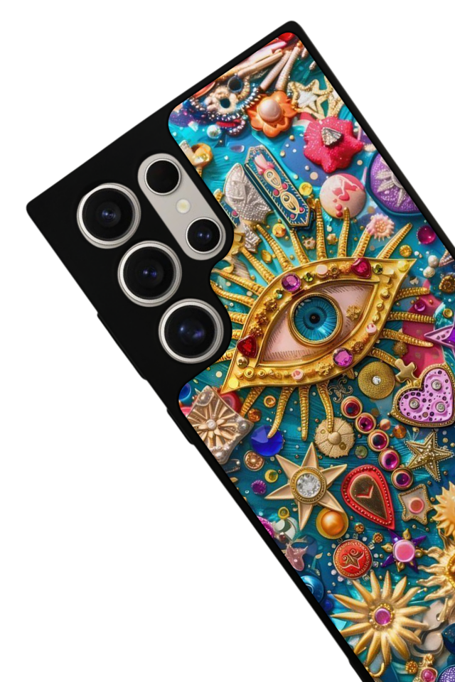 Samsung Galaxy S23 Ultra Uyumlu Göz Tasarımlı Glossy Premium Kılıf