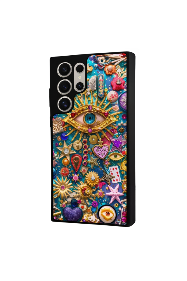 Samsung Galaxy S23 Ultra Uyumlu Göz Tasarımlı Glossy Premium Kılıf