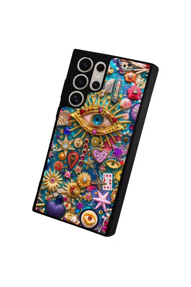 Samsung Galaxy S23 Ultra Uyumlu Göz Tasarımlı Glossy Premium Kılıf