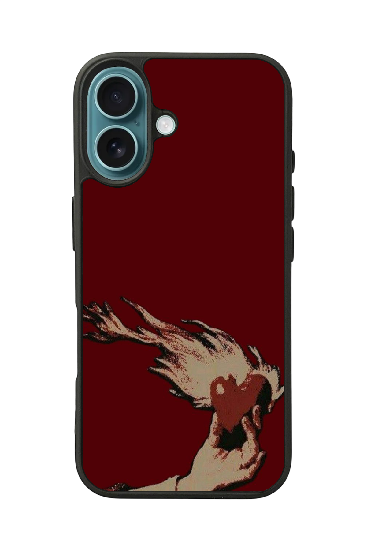 iPhone 16 Plus Uyumlu Kalp Love Tasarımlı Glossy Premium Kılıf