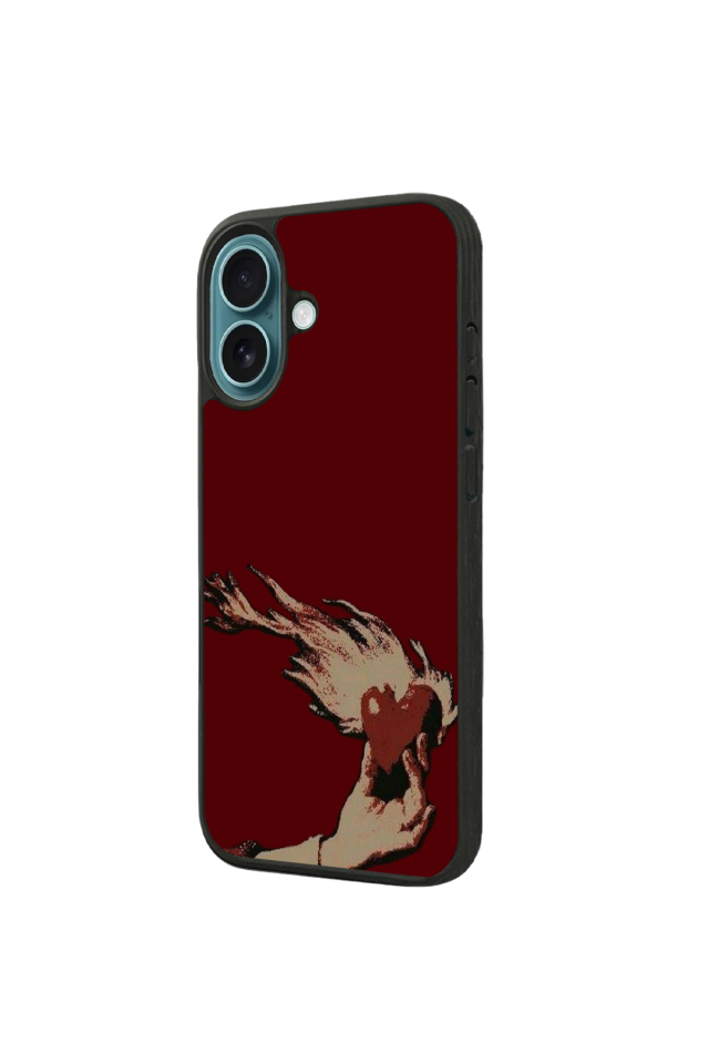 iPhone 16 Plus Uyumlu Kalp Love Tasarımlı Glossy Premium Kılıf