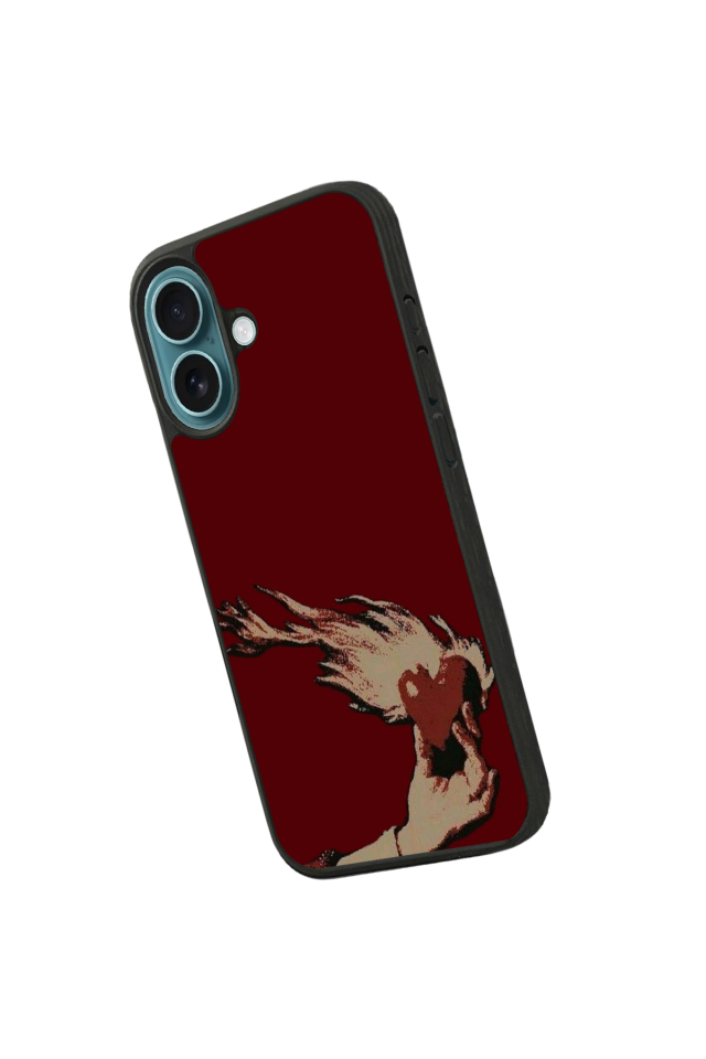 iPhone 16 Plus Uyumlu Kalp Love Tasarımlı Glossy Premium Kılıf