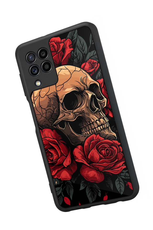 Samsung Galaxy M22 Uyumlu KuruKafa Tasarımlı Glossy Premium Kılıf