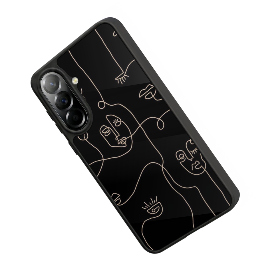 Samsung Galaxy A37 Uyumlu Line Art Tasarımlı Glossy Premium Kılıf