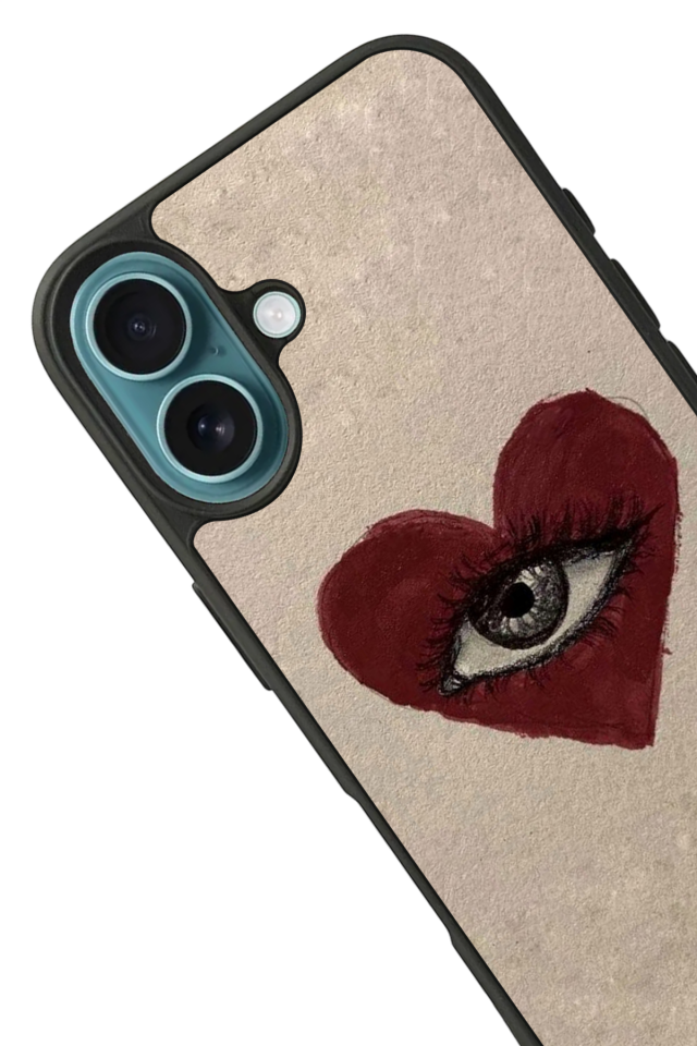 iPhone 16 Plus Uyumlu Kalp Love Tasarımlı Glossy Premium Kılıf