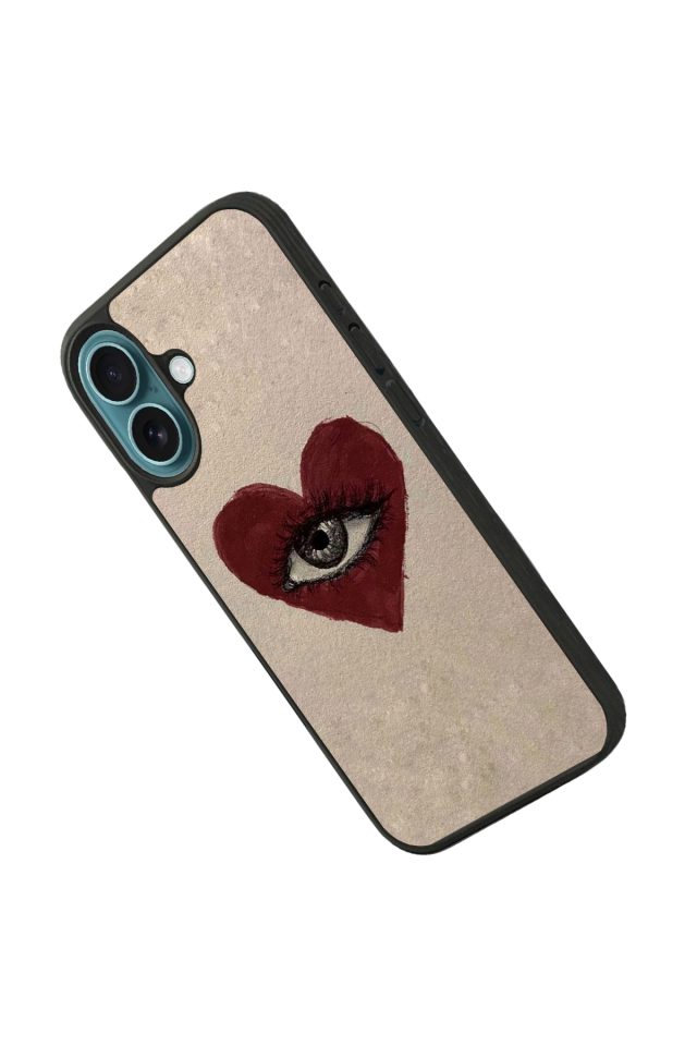 iPhone 16 Plus Uyumlu Kalp Love Tasarımlı Glossy Premium Kılıf