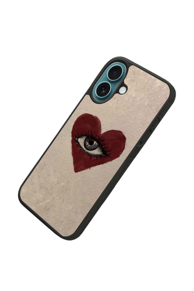 iPhone 16 Plus Uyumlu Kalp Love Tasarımlı Glossy Premium Kılıf