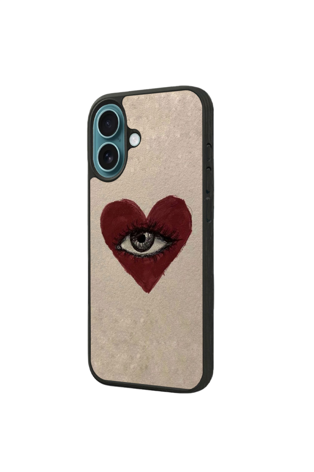 iPhone 16 Plus Uyumlu Kalp Love Tasarımlı Glossy Premium Kılıf