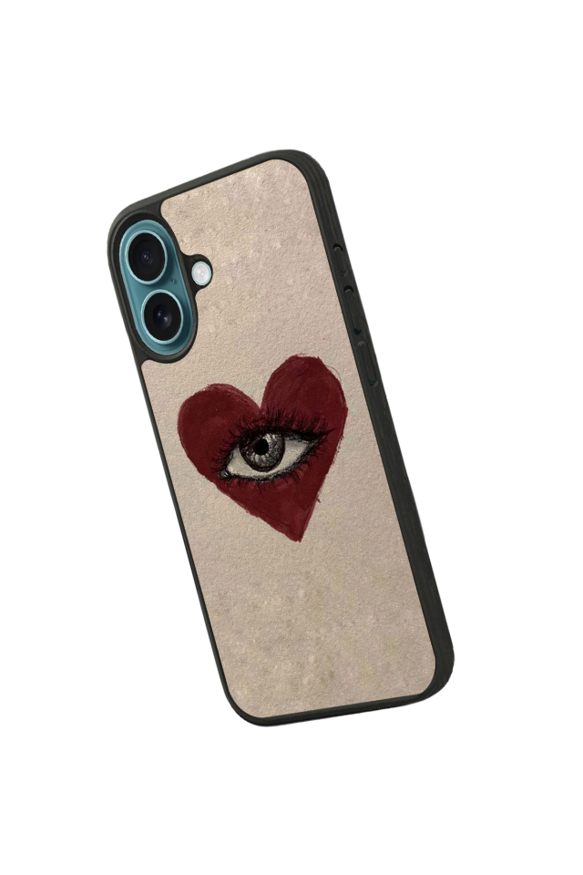 iPhone 16 Plus Uyumlu Kalp Love Tasarımlı Glossy Premium Kılıf
