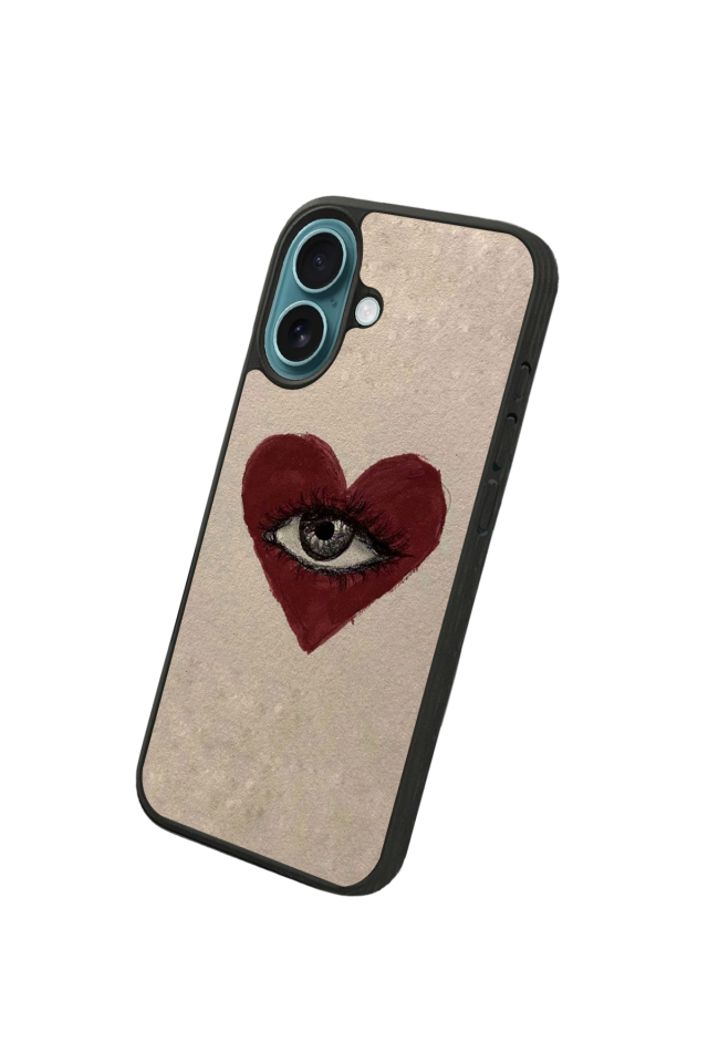 iPhone 16 Plus Uyumlu Kalp Love Tasarımlı Glossy Premium Kılıf
