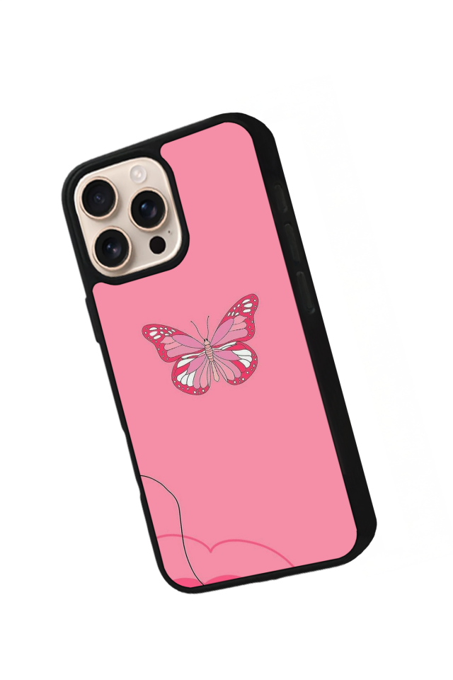 iPhone 15 Pro Max Uyumlu Kelebek Tasarımlı Glossy Premium Kılıf