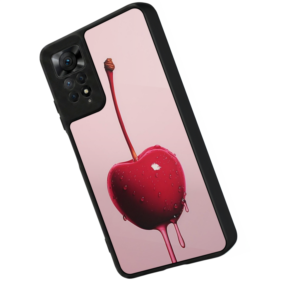 Xiaomi Redmi Note 12 Pro Uyumlu Kiraz Tasarımlı Glossy Premium Kılıf