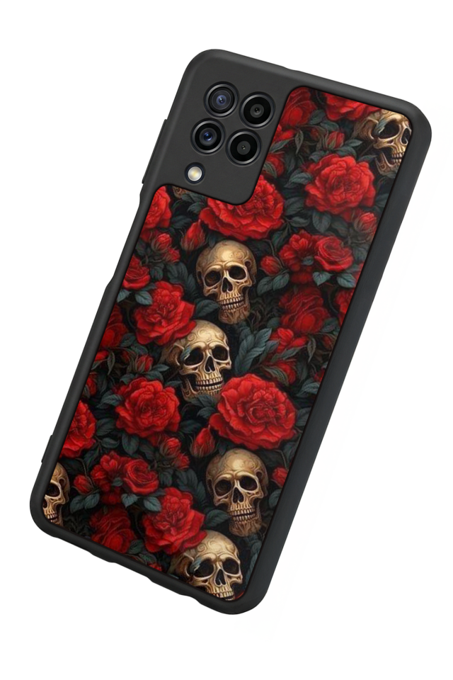 Samsung Galaxy M22 Uyumlu KuruKafa Tasarımlı Glossy Premium Kılıf