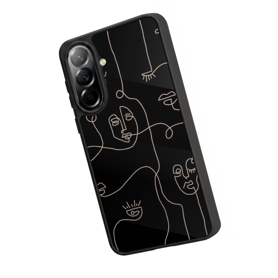 Samsung Galaxy A37 Uyumlu Line Art Tasarımlı Glossy Premium Kılıf