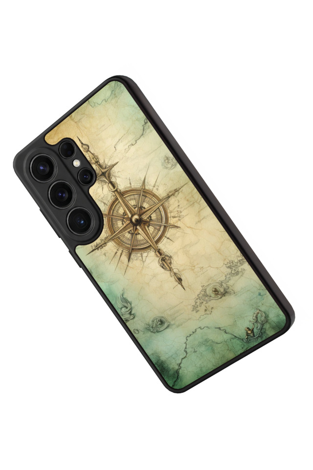 Samsung Galaxy S26 Ultra Uyumlu Pusula Tasarımlı Glossy Premium Kılıf