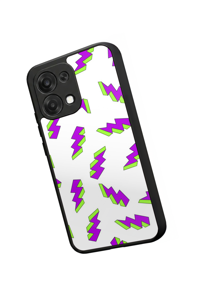 Oppo A6 Pro Uyumlu Simsek Tasarımlı Glossy Premium Kılıf