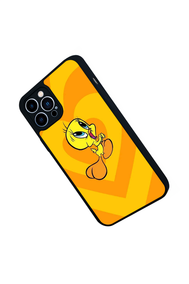 iPhone 12 Pro Max Uyumlu Tweety Tasarımlı Glossy Premium Kılıf