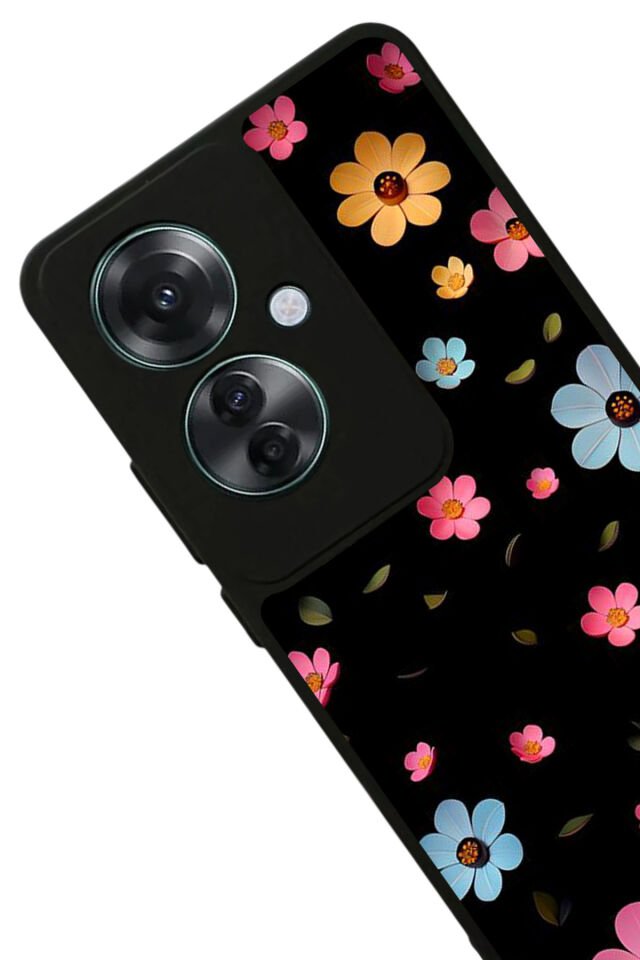 Oppo Reno 11F Uyumlu Cicek Tasarımlı Glossy Premium Kılıf