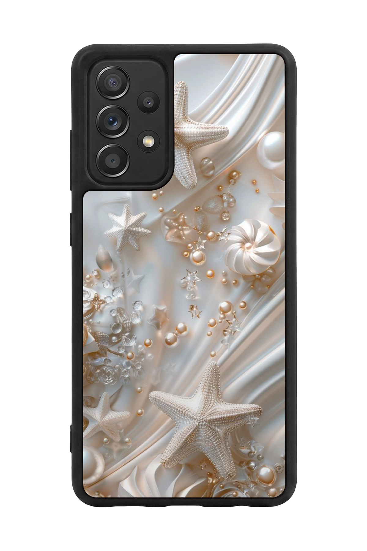Samsung Galaxy A72 Uyumlu  İnci Tasarımlı Glossy Premium Kılıf