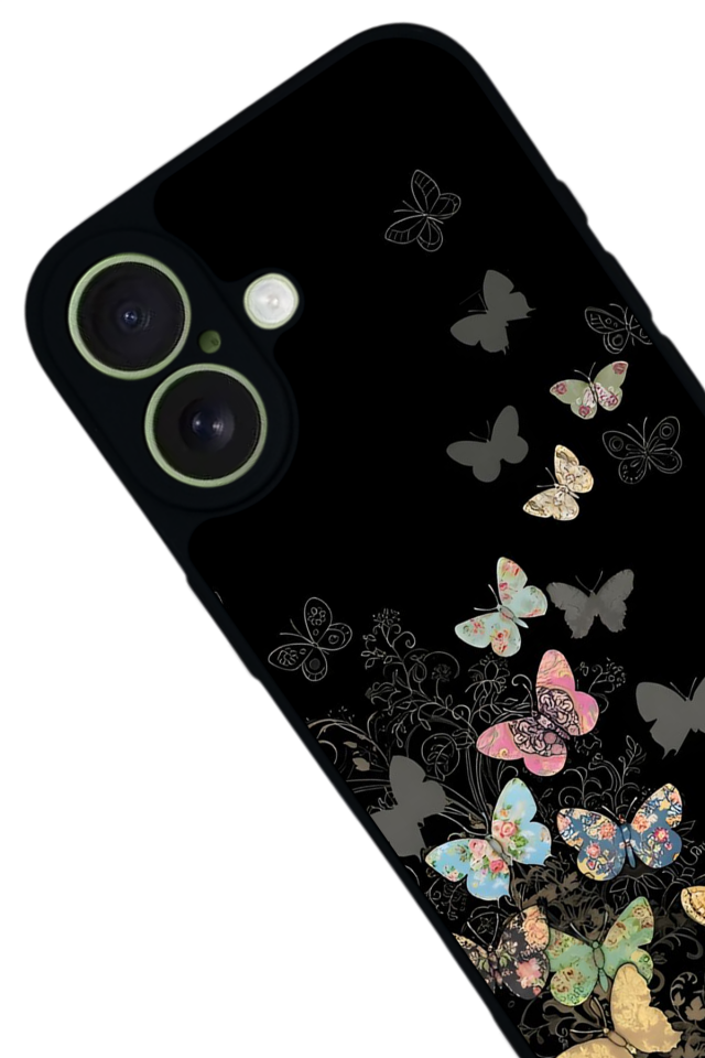 iPhone 17 Uyumlu Kelebek Tasarımlı Glossy Premium Kılıf