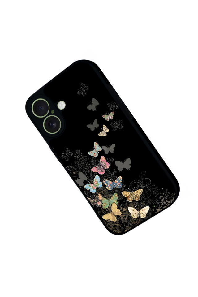iPhone 17 Uyumlu Kelebek Tasarımlı Glossy Premium Kılıf
