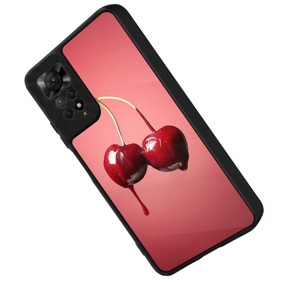 Xiaomi Redmi Note 12 Pro Uyumlu Kiraz Tasarımlı Glossy Premium Kılıf