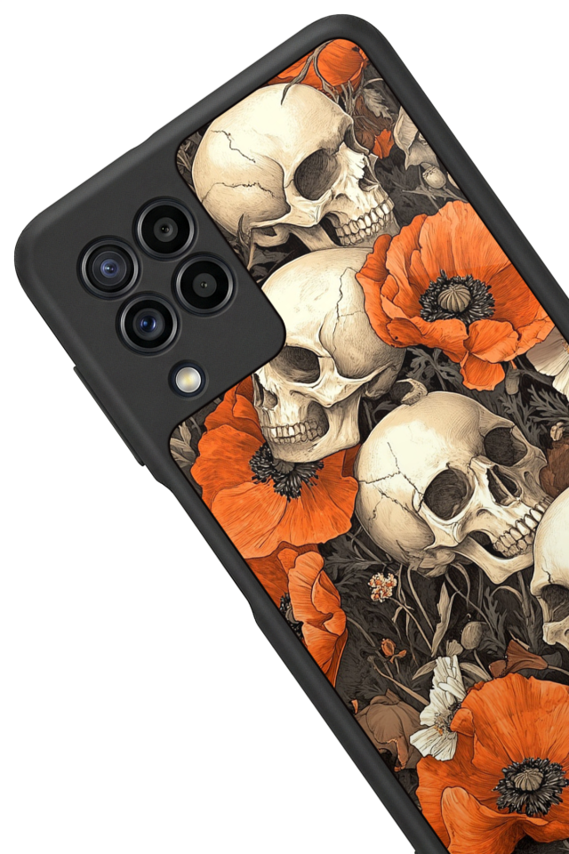 Samsung Galaxy M22 Uyumlu KuruKafa Tasarımlı Glossy Premium Kılıf